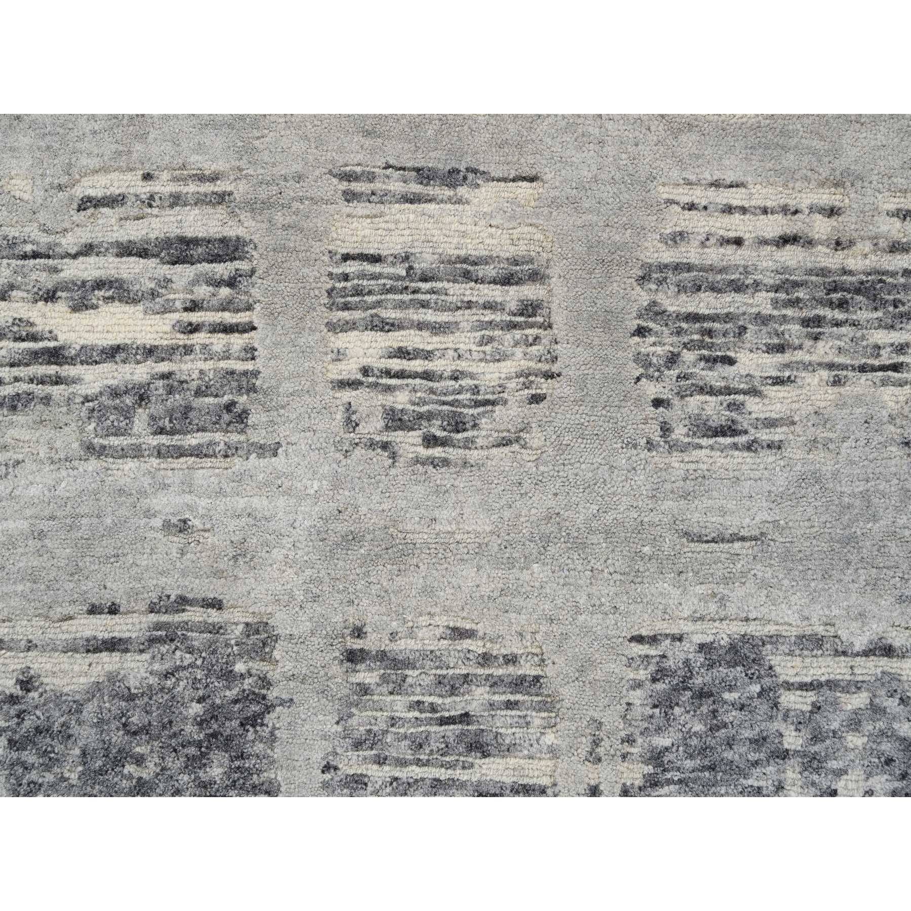 Hand Knotted Grey Modern and Contemporary with Wool Oriental Rug (2' x